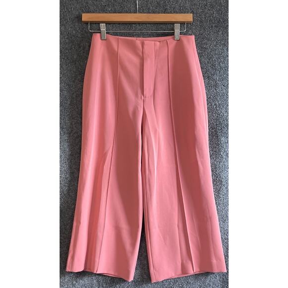 Alice + Olivia 0 Pants High Waist Wide Leg Crop in Rose Stacy Bendet NEW - Picture 1 of 9
